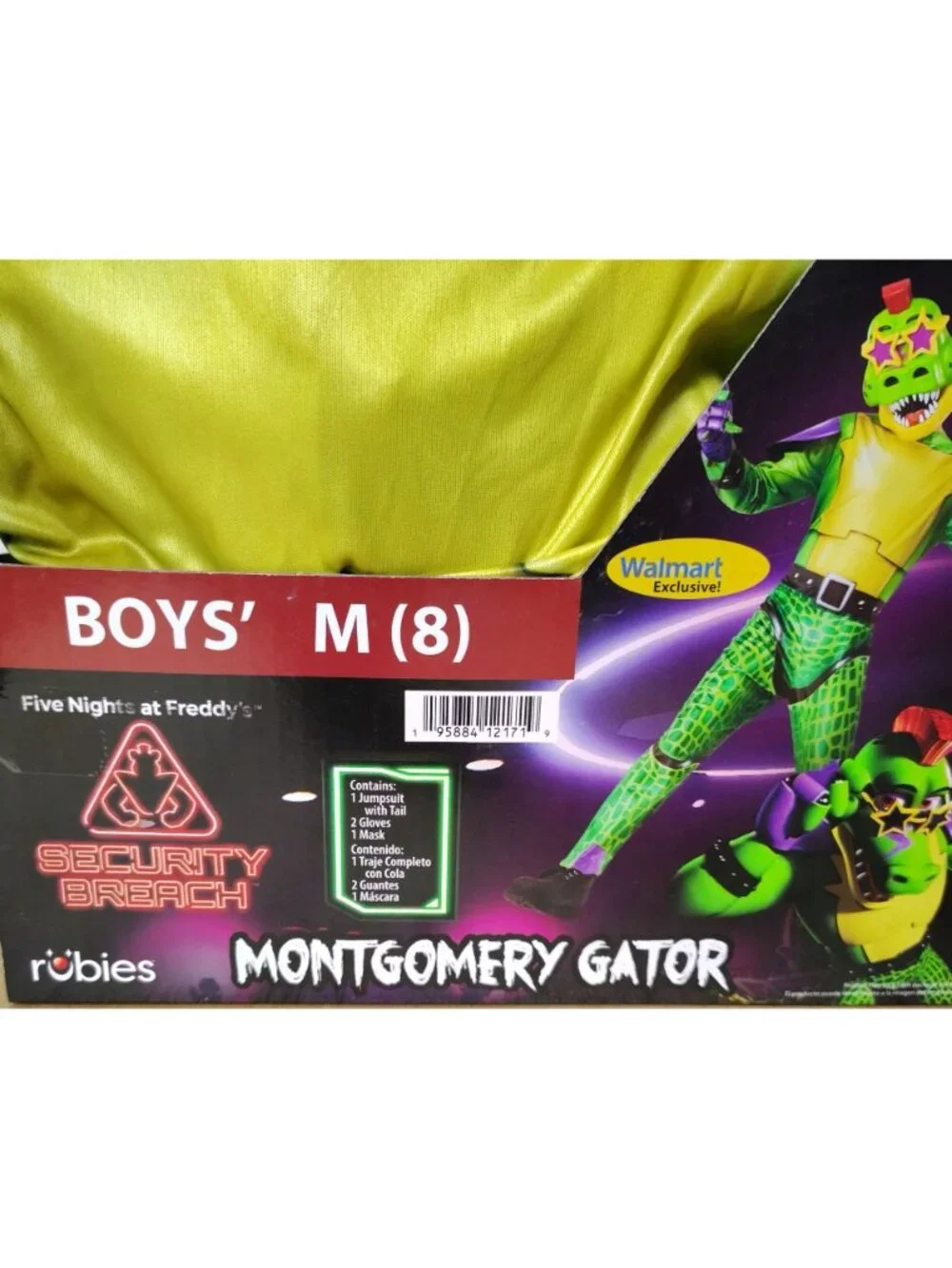FNAF Security Breach Montgomery Gator Boys Costume Medium 8 Rubies 4 Piece New